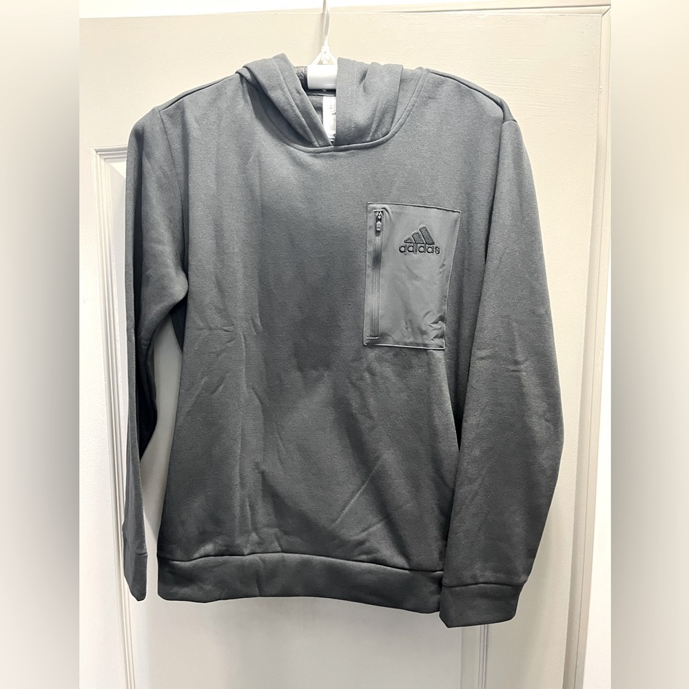 NWT Adidas Men’s Regular Fit Kangaroo Pockets Hoodie - Gray Medium